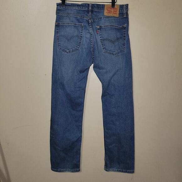 Levis 505 Jeans Mens 32x30 Blue Medium Wash Straight Leg Denim - Picture 5 of 8